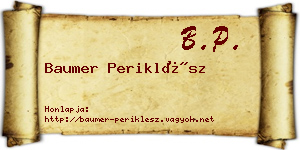 Baumer Periklész névjegykártya